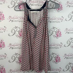 Max Studio tank top red and Black Patterned Blouse paisley geometric floral